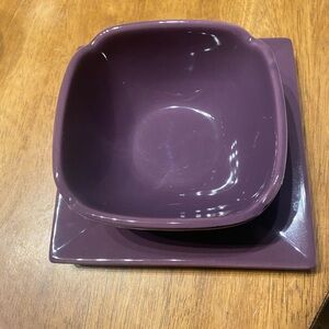 Vintage Party Lite Zen candle holder set. Color is eggplant. Like new. 2 pieces